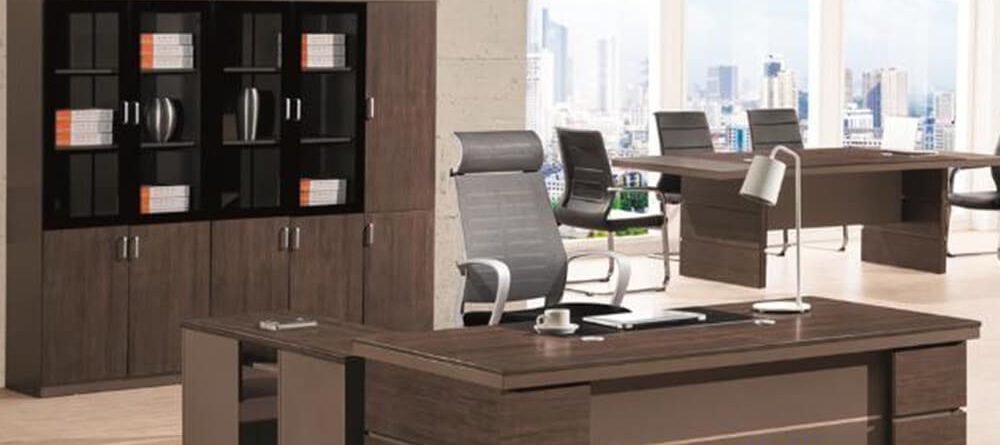 Bàn giám đốc gỗ công nghiệp hiện đại